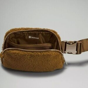Lulu fuzzy brown satchel shoulder crossbody belt bag